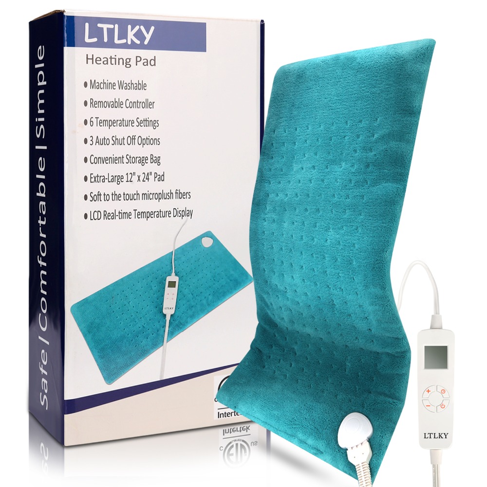 RIGOGLIOSO electric heating pad 120v 30*60cm FDA Approved 6 Heat Setting with Auto Off King Size Soft