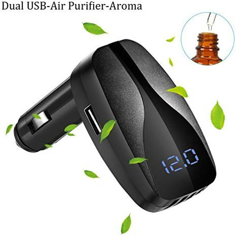<b>RIGOGLIOSO multi-function folding car air purifier 2.1A USB fast charging mouth aromatherapy negative</b>